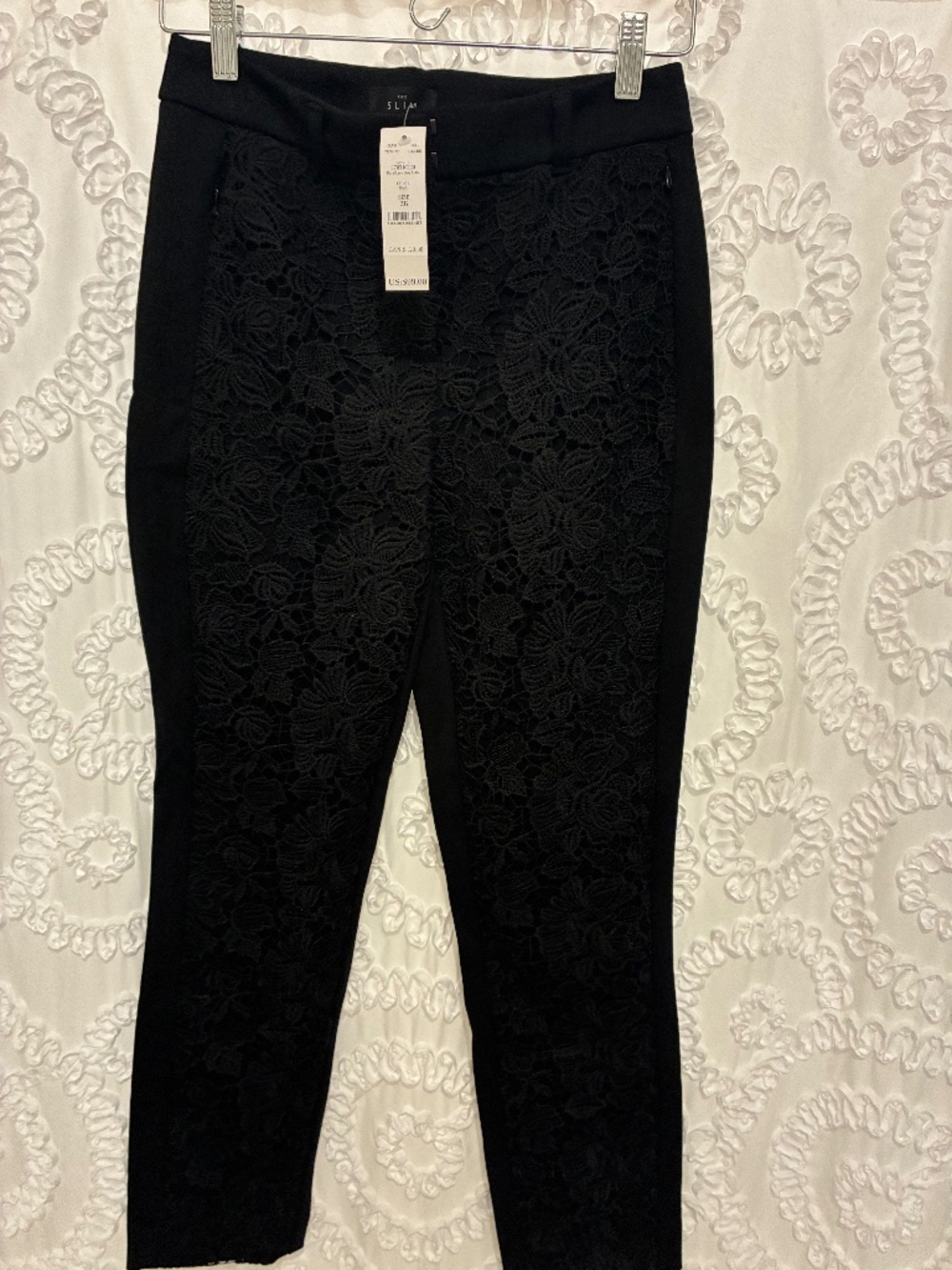 WHBM slim lace front pants sz 2